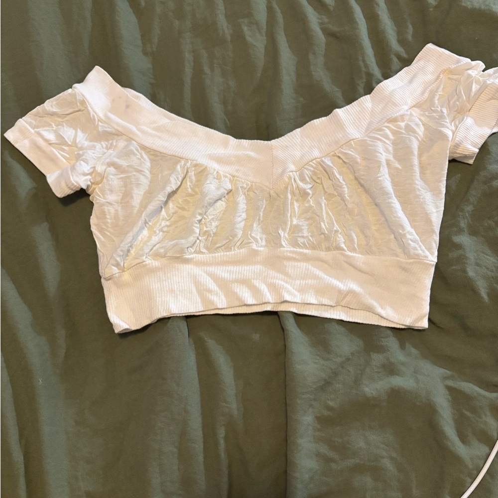 White Off-Shoulder Women's Top